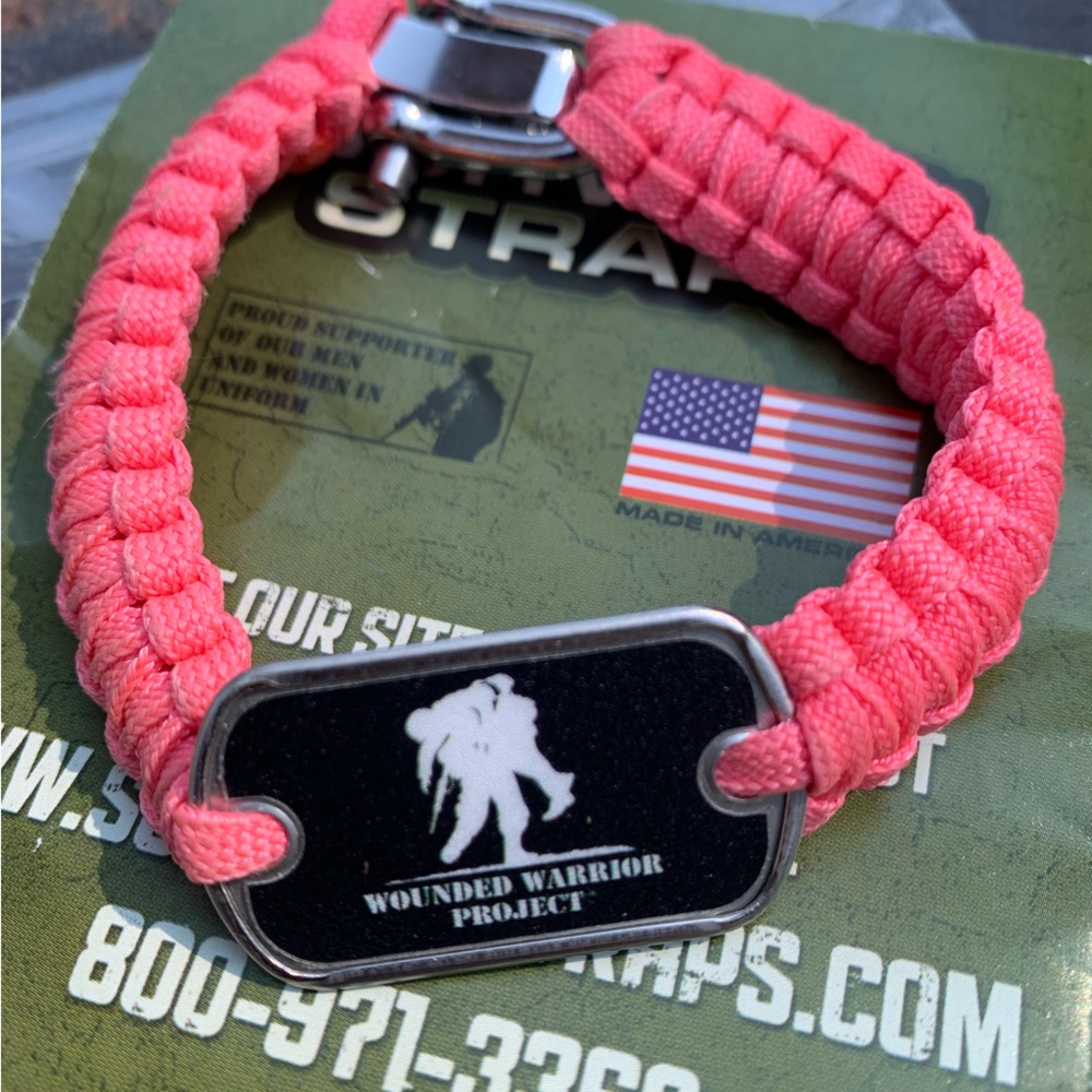 Wounded Warrior Project Paracord Survival Bracelet PINK by Survival Straps
